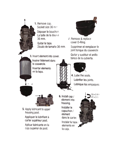 PF9908KIT Baldwin Spin-On Fuel Filter Kit for Detroit Diesel